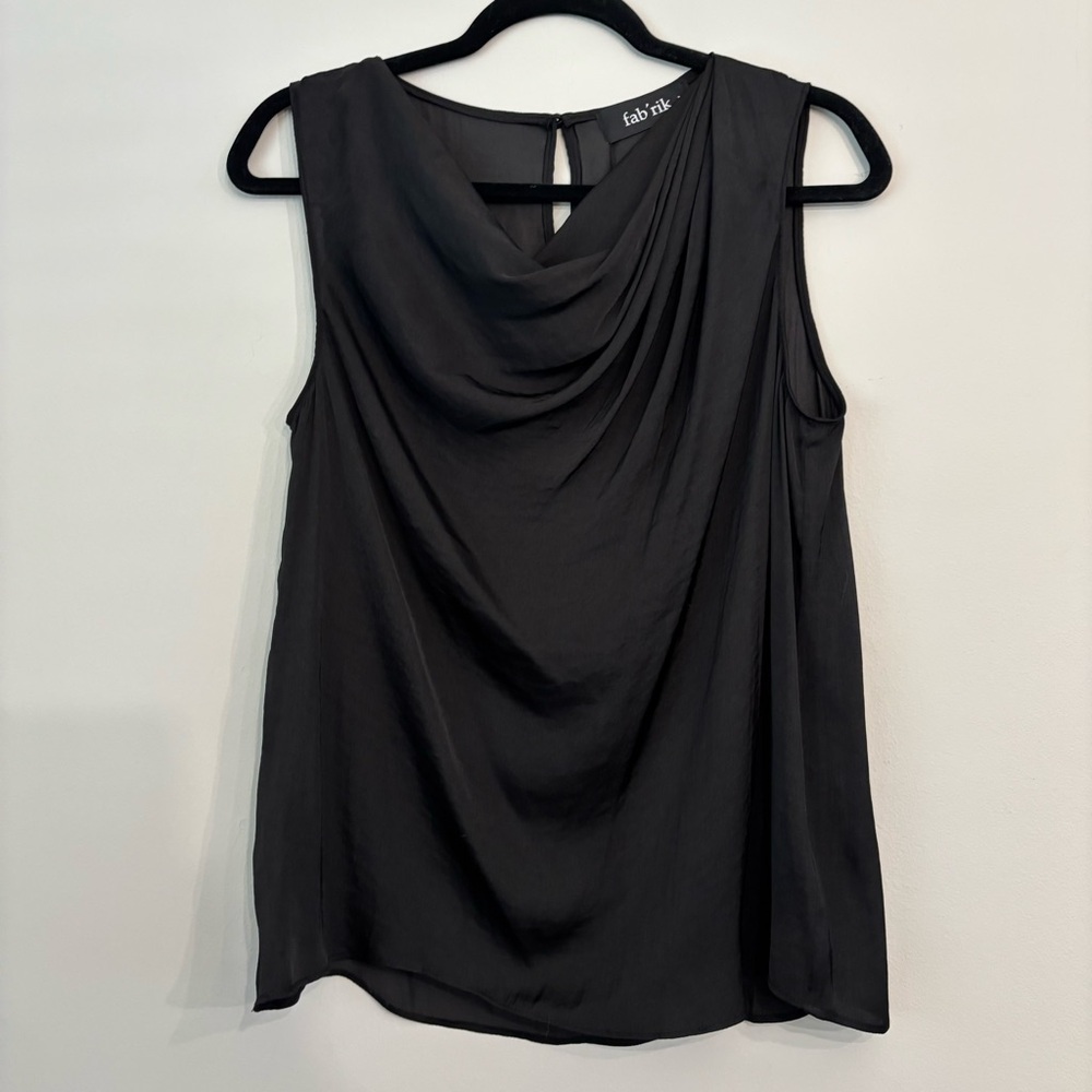 Fab'rik Women's Black Sleeveless Cowl Neck Top